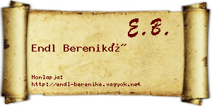 Endl Bereniké névjegykártya